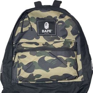BAPE Green and Black Camouflage Backpack